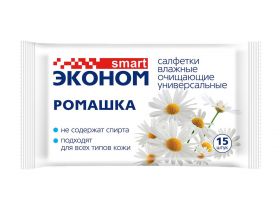 Влажные салфетки 15шт универсальные антибактериальные Эконом smart Авангард ЧЗ — UPAKMARKET