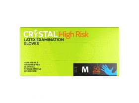Перчатки латексные M голубые HR419 HIGH RISK МANUAL /10уп х 50шт/ — UPAKMARKET