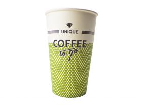 Стакан бумажный 400мл 90мм Кофе take away Л-ПАК 50 шт*20 уп (1000шт) — UPAKMARKET