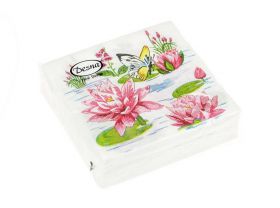 Салфетки 25х25 "Лилии у озера NEW" 1 сл. 40л ДЕСНА