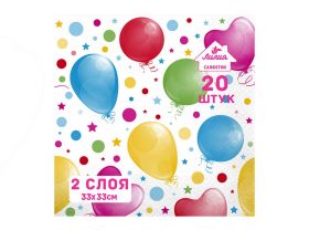 Салфетки 33х33 2-х слойные "Синий" 20 листов, ЛИЛИЯ — UPAKMARKET