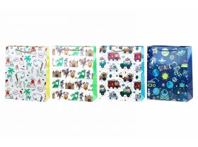 Пакет бумажный подарочный 26х32х12см Люкс микс