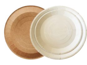 Тарелка картонная PLATE 180мм WB белая/крафт OSQ (OCQ, OCIQ, ОСК, ОЭСКЬЮ, ОСИКЬЮ)