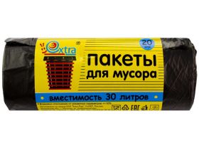 Пакет для мусора 30л ПНД (30шт в рулоне) 9 мкм 50х60 EXTRA — UPAKMARKET