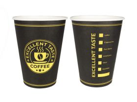 Стакан бумажный 400мл 90мм Кофе take away Л-ПАК 50 шт*20 уп (1000шт) — UPAKMARKET