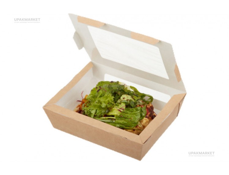 Салатник Salad  600 с окном 130(150)х95(115)х50мм OSQ (OCQ, OCIQ, ОСК, ОЭСКЬЮ, ОСИКЬЮ) — UPAKMARKET