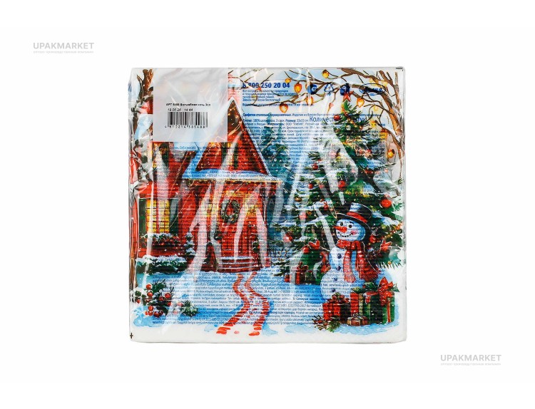 Салфетки НГ 33х33 3-х слойная, "Волшебная ночь" 20 штук,  GrandPero Deluхе — UPAKMARKET
