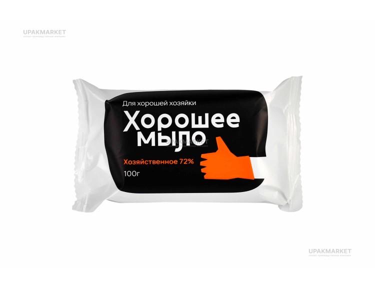 Мыло хозяйственное "Хорошее мыло" в индивидуальной упаковке, 100гр  Меридиан — UPAKMARKET
