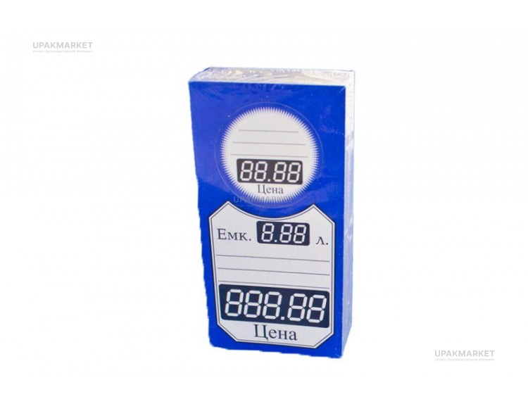 Ценник бумажный 5,5х10,5см Бутылка синий /1уп х 100шт/ — UPAKMARKET