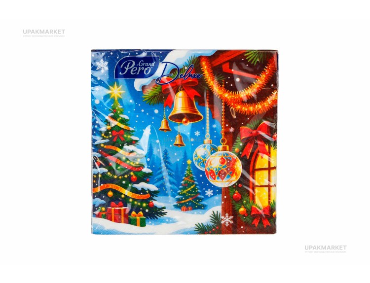Салфетки НГ 33х33 3-х слойная, "Нежный звон" 20 штук, GrandPero Deluхе — UPAKMARKET