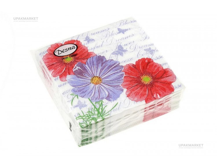 Салфетки 25х25 "Космея" 1 сл. 40л ДЕСНА — UPAKMARKET