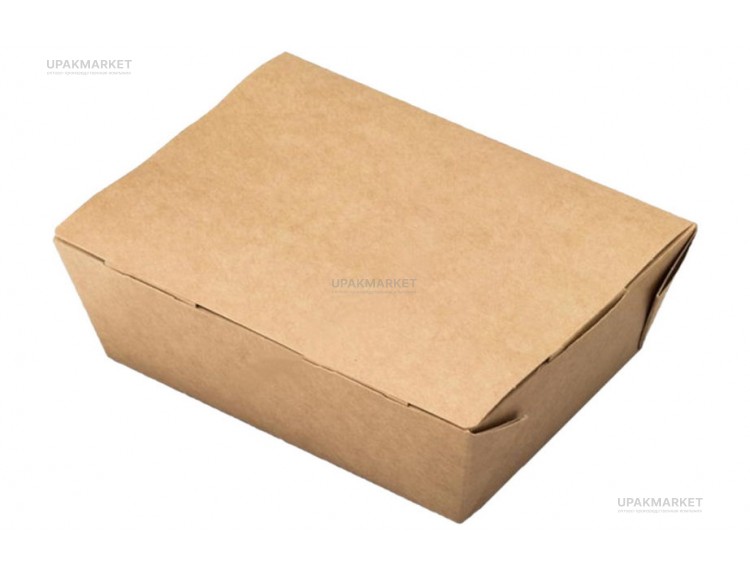 Ланч бокс картонный 1000мл LUNCH 190х150х50мм OSQ (OCQ, OCIQ, ОСК, ОЭСКЬЮ, ОСИКЬЮ) — UPAKMARKET