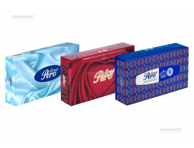 Салфетки в коробке V-сложение 2х сл. 100шт GrandPero — UPAKMARKET