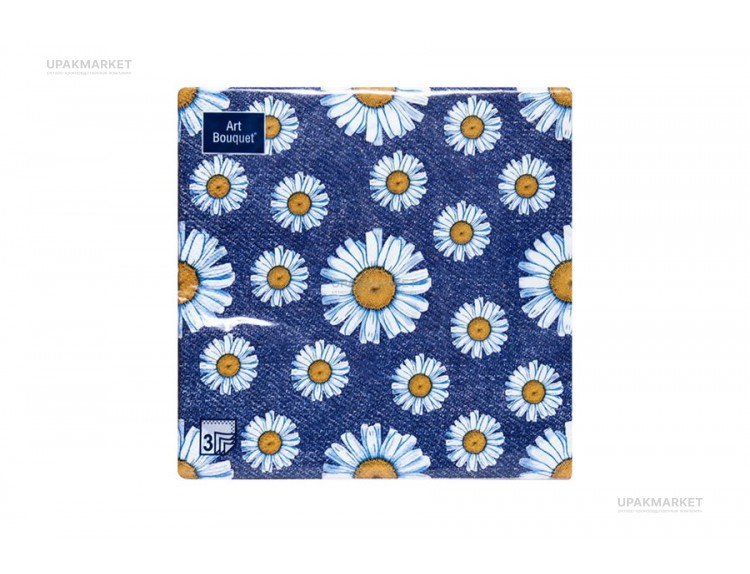 Салфетки 33х33 3х сл. "Daisy" (Ромашки) 20шт Art Bouquet — UPAKMARKET