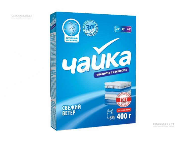 Стиральный порошок ручная стирка 400г Свежий ветер ЧАЙКА — UPAKMARKET