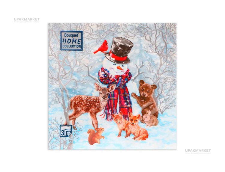 Салфетки НГ 33х33 3х сл. "Лесные друзья" 20шт Art Bouquet — UPAKMARKET