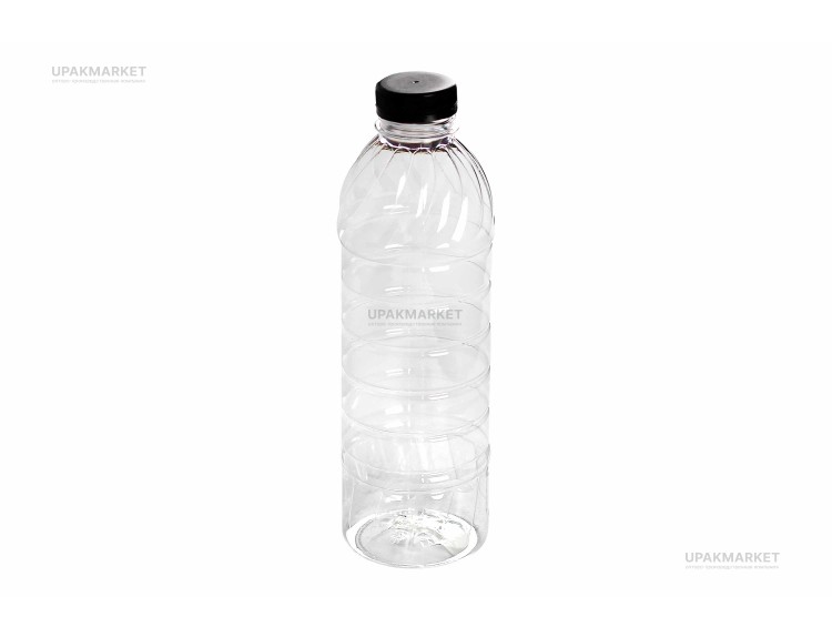 Банка ПЭТ 1,0л "Сок"   черная/белая крышка №38 — UPAKMARKET