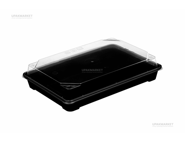 Суши контейнер ПП чёрный дно /224х154х26/ ВЗЛП (325шт) — UPAKMARKET