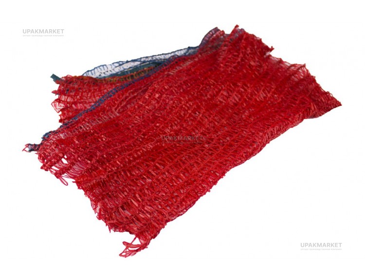 Сетка-мешок с завязками 33x50 красная до 12кг — UPAKMARKET