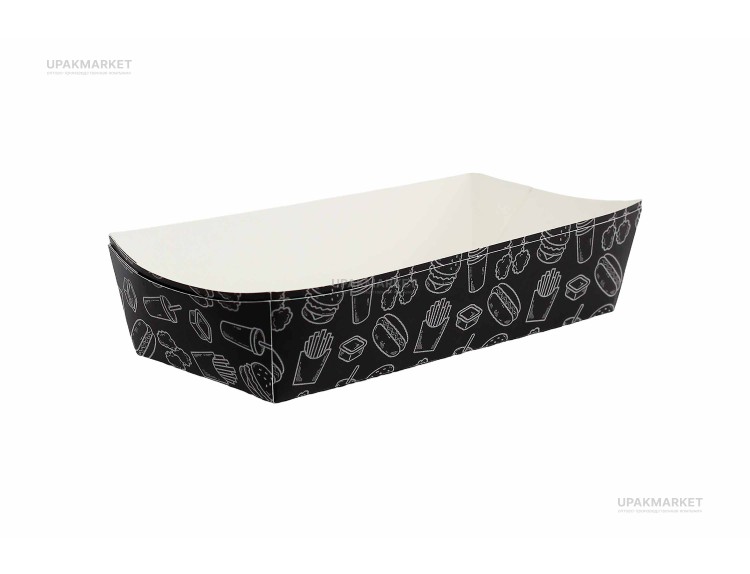 Картонный универсальный лоток Мега 165х70х40 Black — UPAKMARKET