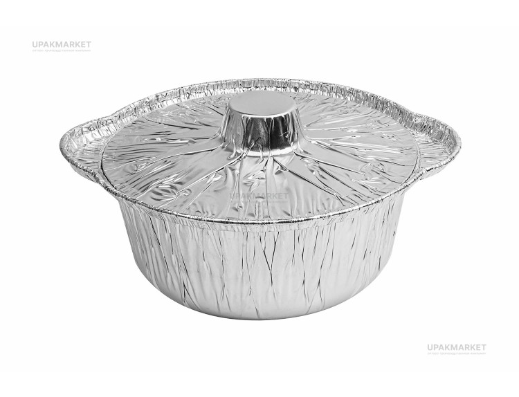 Алюминиевая форма Кастрюля с крышкой Y292 294х112мм 3200мл(100шт) — UPAKMARKET