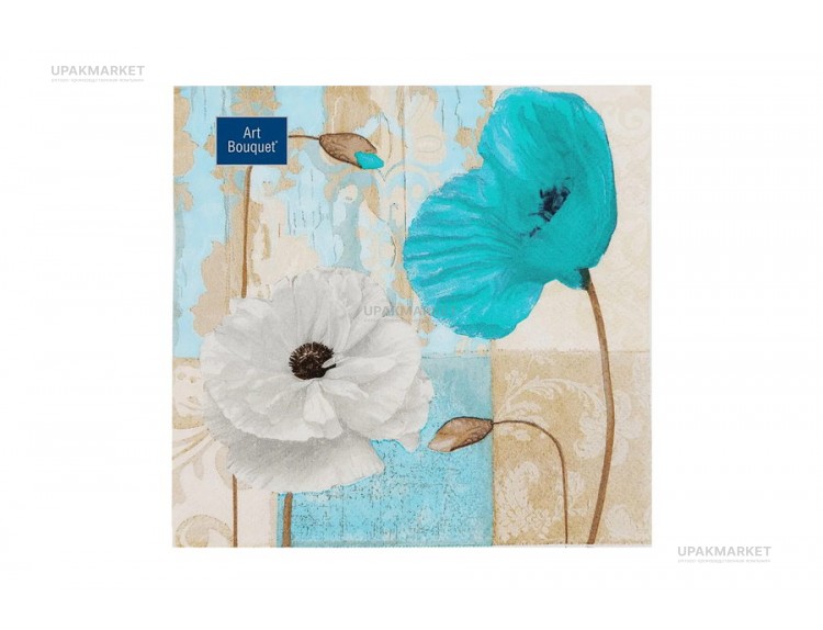 Салфетки 33х33 3 - слойн. Art Bouquet 20 шт  Декоративные маки — UPAKMARKET