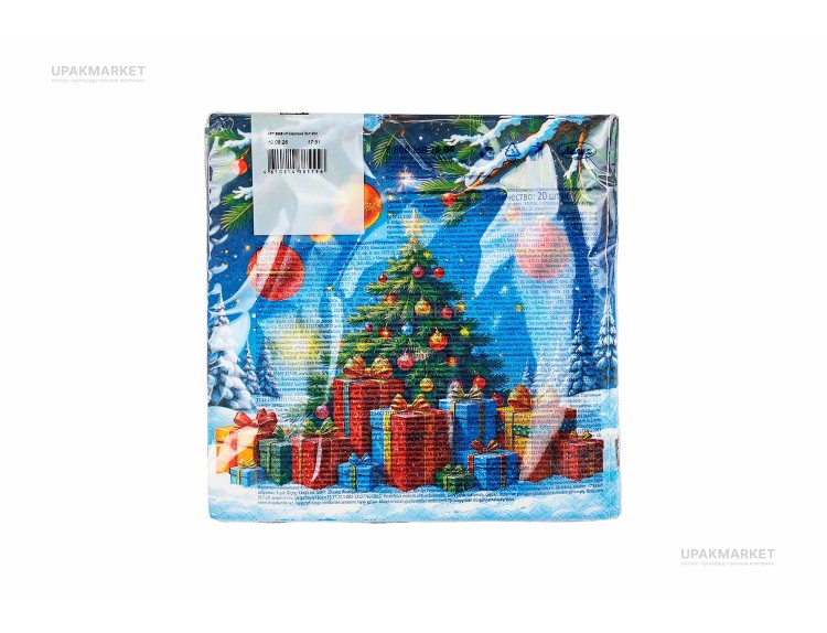 Салфетки НГ 33х33 3-х слойная "Новогодний сюрприз" 20 штук GrandPero Deluхе — UPAKMARKET
