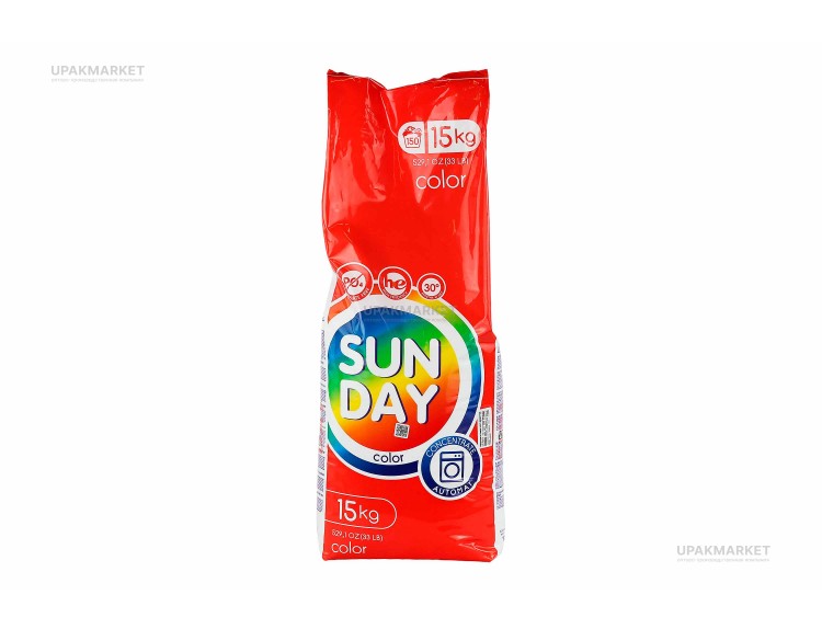 Стиральный порошок Sunday Color 15кг Чайка ЧЗ — UPAKMARKET