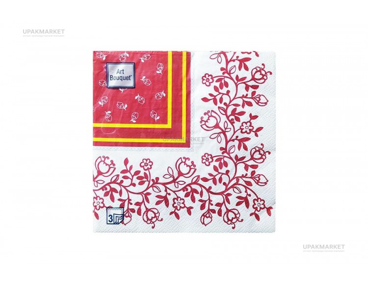 Салфетки 33х33 3х сл. "Барокко" 20шт Art Bouquet — UPAKMARKET