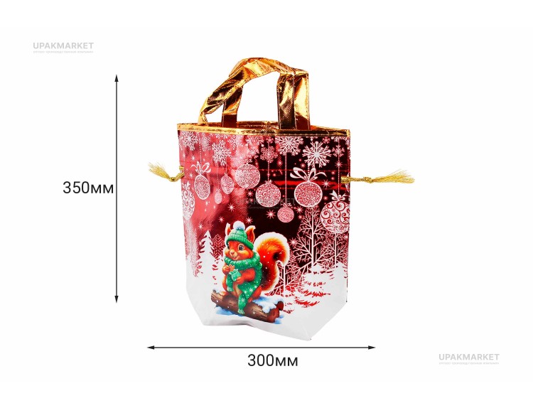 НГ Мешок 35х30х11 /5упх20шт/ /100шт/ /500шт/ блестящие — UPAKMARKET