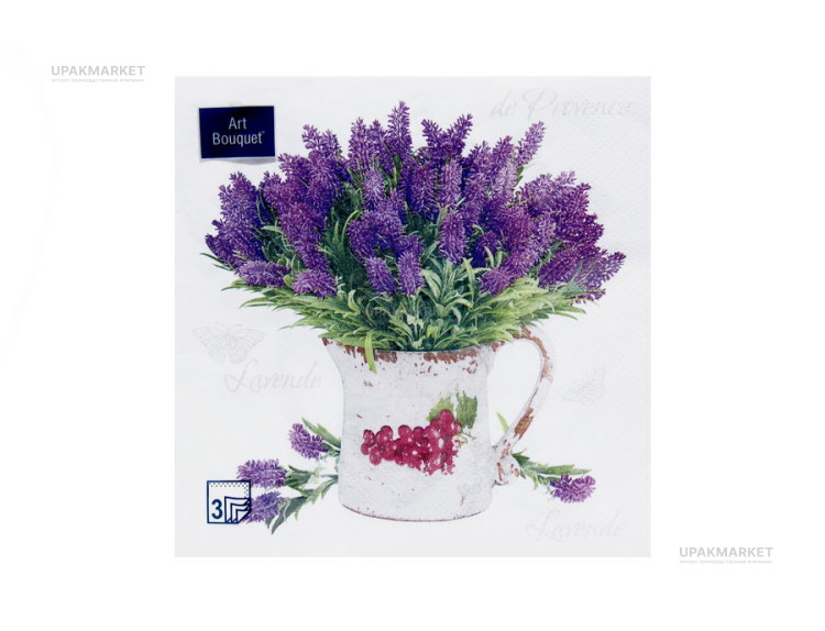 Салфетки 33х33 3 - слойн. Art Bouquet 20 шт  Лаванда — UPAKMARKET