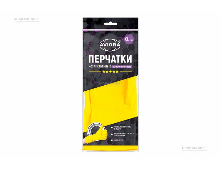 Перчатки резиновые ХL 5 ЗВЕЗД AVIORA — UPAKMARKET