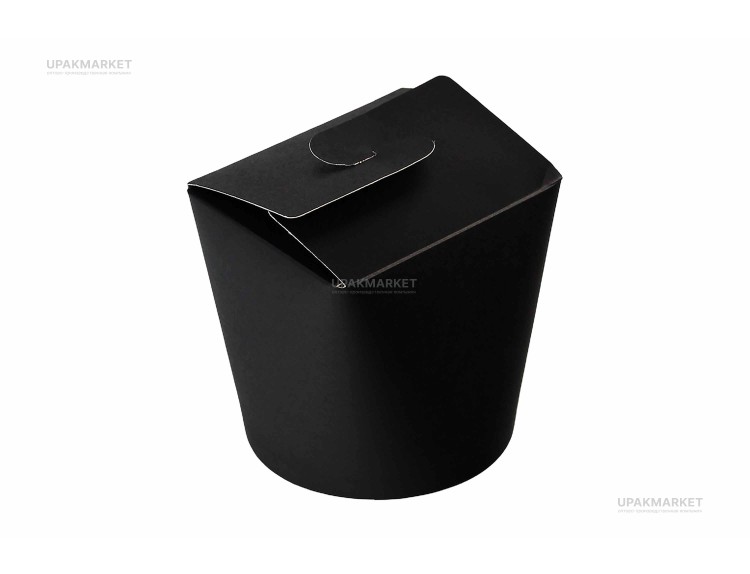 Короб бумажный China Pack 700мл d 111мм h 96мм черный Л-Пак (50шт х 15уп) — UPAKMARKET