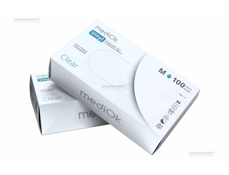 Перчатки виниловые неопудренные M MEDIOK /10уп х 100шт/ ЧЗ — UPAKMARKET