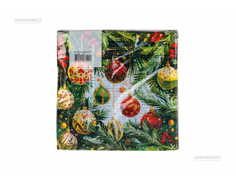 Салфетки НГ 33х33 3-х слойная, "Хвойная магия" 20 штук,  GrandPero Deluхе — UPAKMARKET