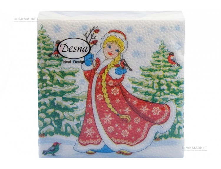 Салфетки НГ 25х25 1сл. "Снегурочка" 40шт ДЕСНА — UPAKMARKET